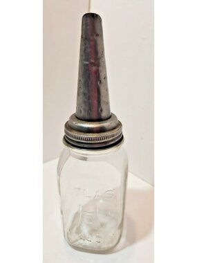 Vintage Atlas Mason Jar Oil Spout Jar